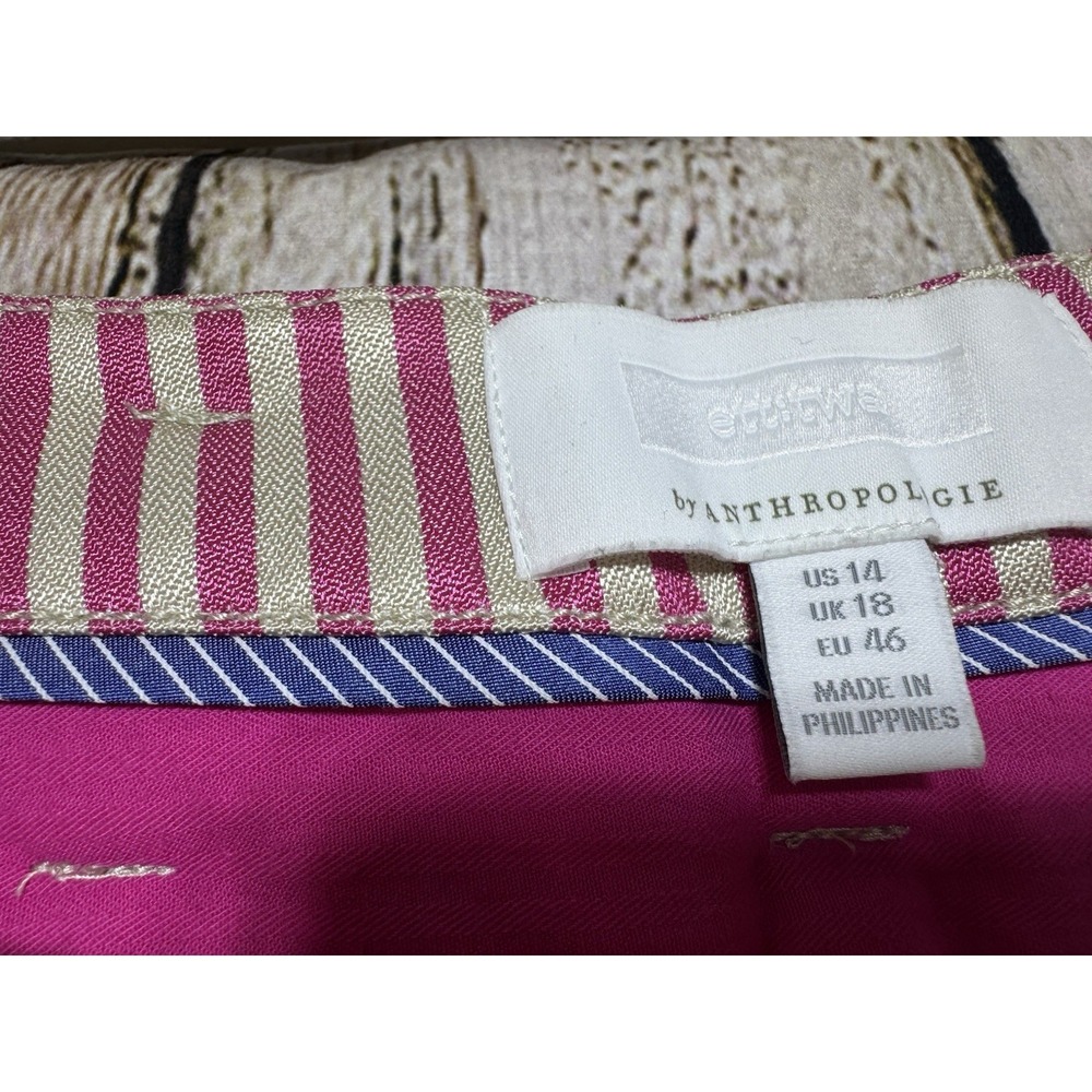 ett:twa by Anthropologie Womens Size US 14 Striped Pink Wide Leg‎ Pants NWT - Picture 8 of 11